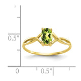 10k Polished Geniune Peridot Birthstone Ring-WBC-10XBR233