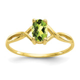 10k Polished Geniune Peridot Birthstone Ring-WBC-10XBR233