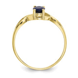 10k Polished Geniune Sapphire Birthstone Ring-WBC-10XBR234