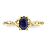 10k Polished Geniune Sapphire Birthstone Ring-WBC-10XBR234