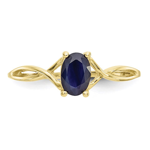 10k Polished Geniune Sapphire Birthstone Ring-WBC-10XBR234