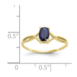 10k Polished Geniune Sapphire Birthstone Ring-WBC-10XBR234