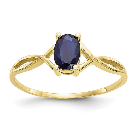 10k Polished Geniune Sapphire Birthstone Ring-WBC-10XBR234