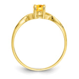 10k Polished Geniune Citrine Birthstone Ring-WBC-10XBR236