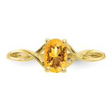 10k Polished Geniune Citrine Birthstone Ring-WBC-10XBR236