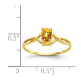 10k Polished Geniune Citrine Birthstone Ring-WBC-10XBR236