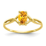 10k Polished Geniune Citrine Birthstone Ring-WBC-10XBR236