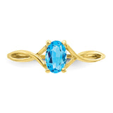 10k Polished Geniune Blue Topaz Birthstone Ring-WBC-10XBR237