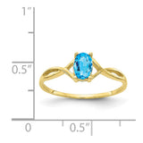 10k Polished Geniune Blue Topaz Birthstone Ring-WBC-10XBR237