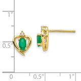 10K Diamond and Emerald Earrings-WBC-10XBS489