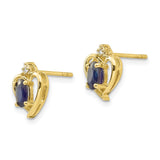 10K Diamond and Sapphire Earrings-WBC-10XBS503