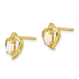 10K Diamond and Opal Earrings-WBC-10XBS504