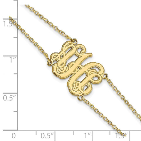 10KY Etched Outline Monogram Double Chain Bracelet-WBC-10XNA1264Y
