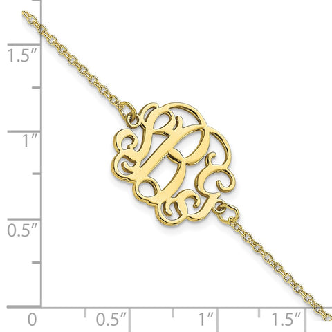 10KY Polished Monogram Bracelet-WBC-10XNA1265Y