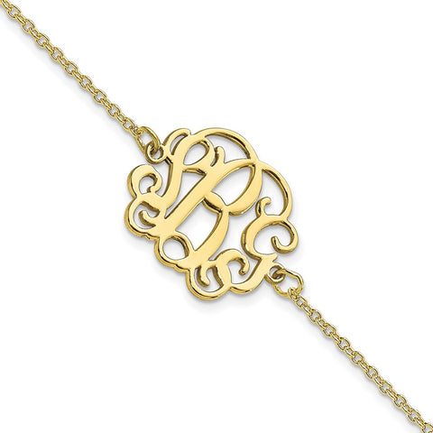 10KY Polished Monogram Bracelet-WBC-10XNA1265Y