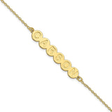 10K 6 Letter Bubble Bracelet-WBC-10XNA1311Y