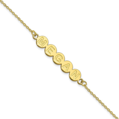 10K 5 Letter Bubble Bracelet-WBC-10XNA1312Y