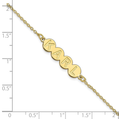 10K 4 Letter Bubble Bracelet-WBC-10XNA1313Y