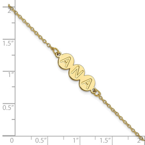 10K 3 Letter Bubble Bracelet-WBC-10XNA1314Y