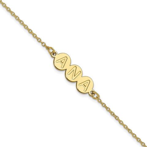 10K 3 Letter Bubble Bracelet-WBC-10XNA1314Y