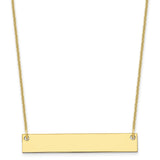 10K Medium Polished Blank Bar Necklace-WBC-10XNA638Y