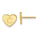 10KY Initial Heart Post Earrings-WBC-10XNE143Y