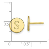 10KY Initial Circle Post Earrings-WBC-10XNE147Y