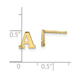 10KY Polished Initial Letter A Post Earrings-WBC-10XNE46Y/A