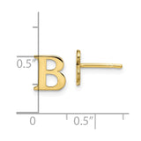 10KY Polished Initial Letter B Post Earrings-WBC-10XNE46Y/B