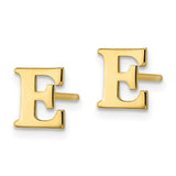 10KY Polished Initial Letter E Post Earrings-WBC-10XNE46Y/E