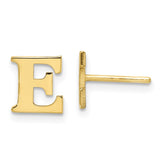 10KY Polished Initial Letter E Post Earrings-WBC-10XNE46Y/E