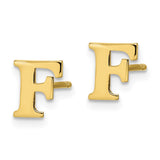 10KY Polished Initial Letter F Post Earrings-WBC-10XNE46Y/F