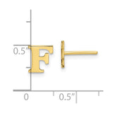 10KY Polished Initial Letter F Post Earrings-WBC-10XNE46Y/F