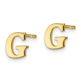 10KY Polished Initial Letter G Post Earrings-WBC-10XNE46Y/G