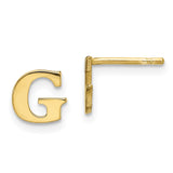 10KY Polished Initial Letter G Post Earrings-WBC-10XNE46Y/G