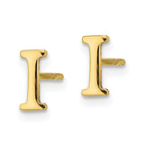 10KY Polished Initial Letter I Post Earrings-WBC-10XNE46Y/I