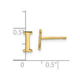 10KY Polished Initial Letter I Post Earrings-WBC-10XNE46Y/I