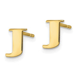 10KY Polished Initial Letter J Post Earrings-WBC-10XNE46Y/J