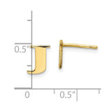 10KY Polished Initial Letter J Post Earrings-WBC-10XNE46Y/J