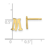 10KY Polished Initial Letter M Post Earrings-WBC-10XNE46Y/M