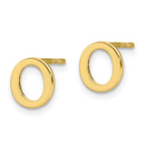 10KY Polished Initial Letter O Post Earrings-WBC-10XNE46Y/O