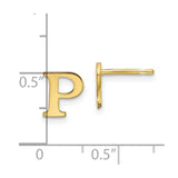 10KY Polished Initial Letter P Post Earrings-WBC-10XNE46Y/P