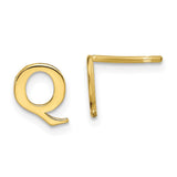 10KY Polished Initial Letter Q Post Earrings-WBC-10XNE46Y/Q