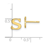 10KY Polished Initial Letter S Post Earrings-WBC-10XNE46Y/S