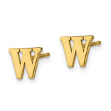 10KY Polished Initial Letter W Post Earrings-WBC-10XNE46Y/W