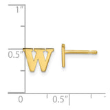 10KY Polished Initial Letter W Post Earrings-WBC-10XNE46Y/W