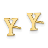 10KY Polished Initial Letter Y Post Earrings-WBC-10XNE46Y/Y