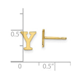 10KY Polished Initial Letter Y Post Earrings-WBC-10XNE46Y/Y