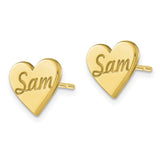 10K Small Personalized Heart Post Earrings-WBC-10XNE75Y