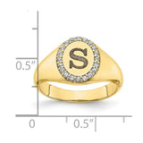 10LY Initial Oval with Diamond Classic Signet Ring-WBC-10XNR107Y